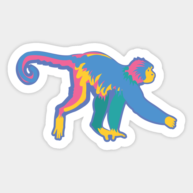 Colorful Monkey Sticker by evisionarts